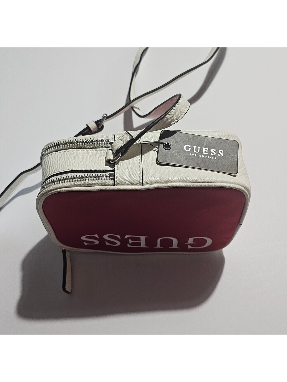 Guess Red and White Crossbody Bag